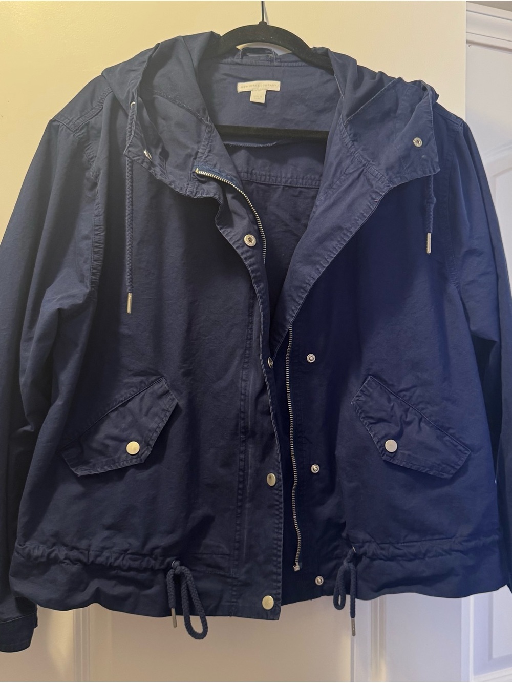 New York & Company Navy Hooded Anorak Jacket - Picture 1 of 3